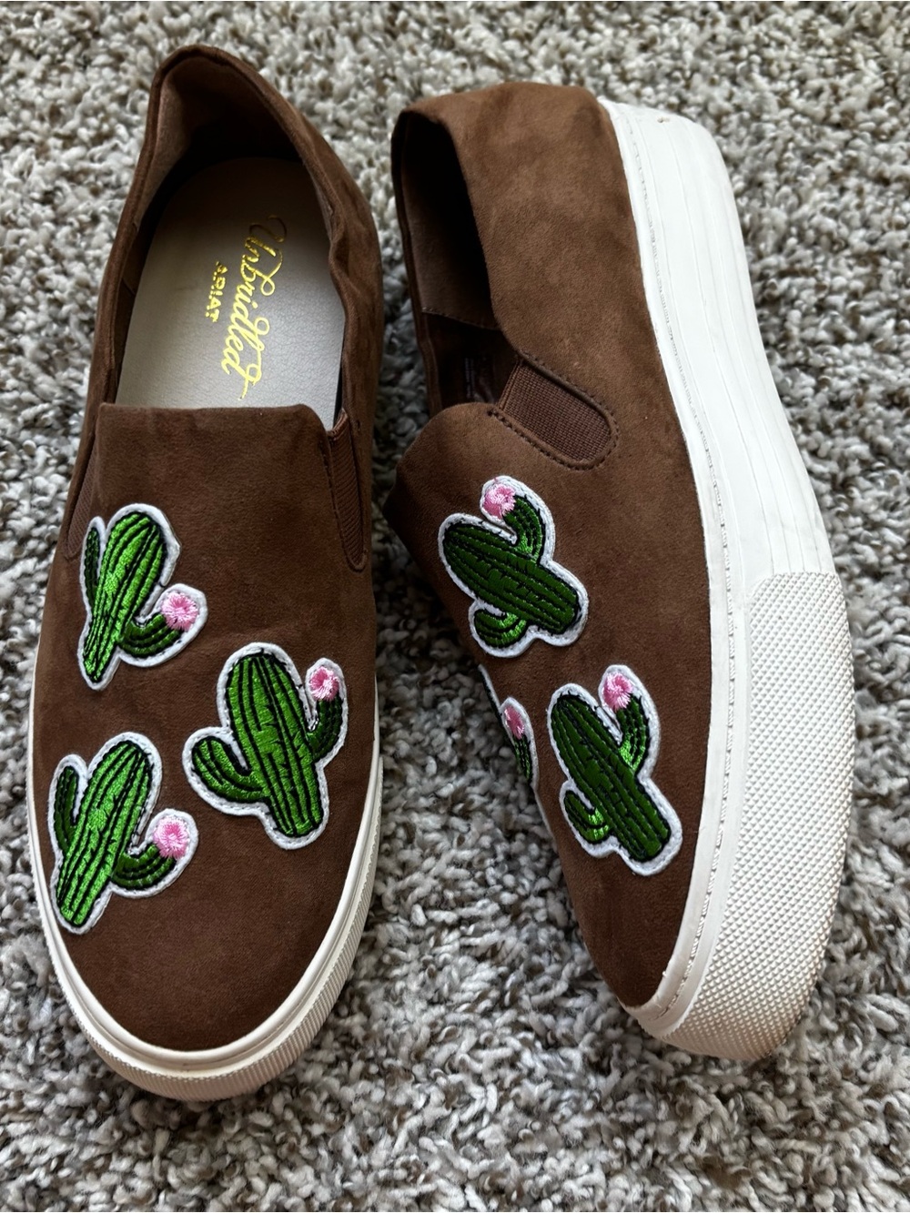 Ariat Tan Suede Slip-On Shoes with White Soles unbridled cactus western